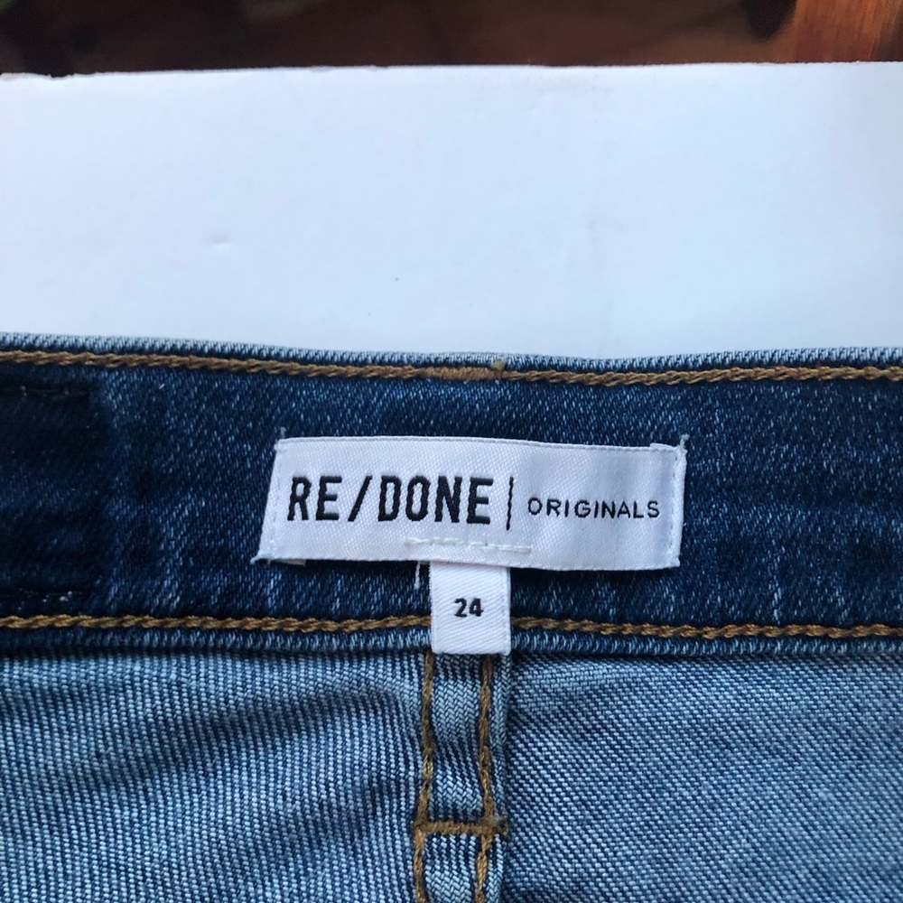 Re/Done Women's Straight Leg Jeans - Dark Blue - Picture 2 of 6